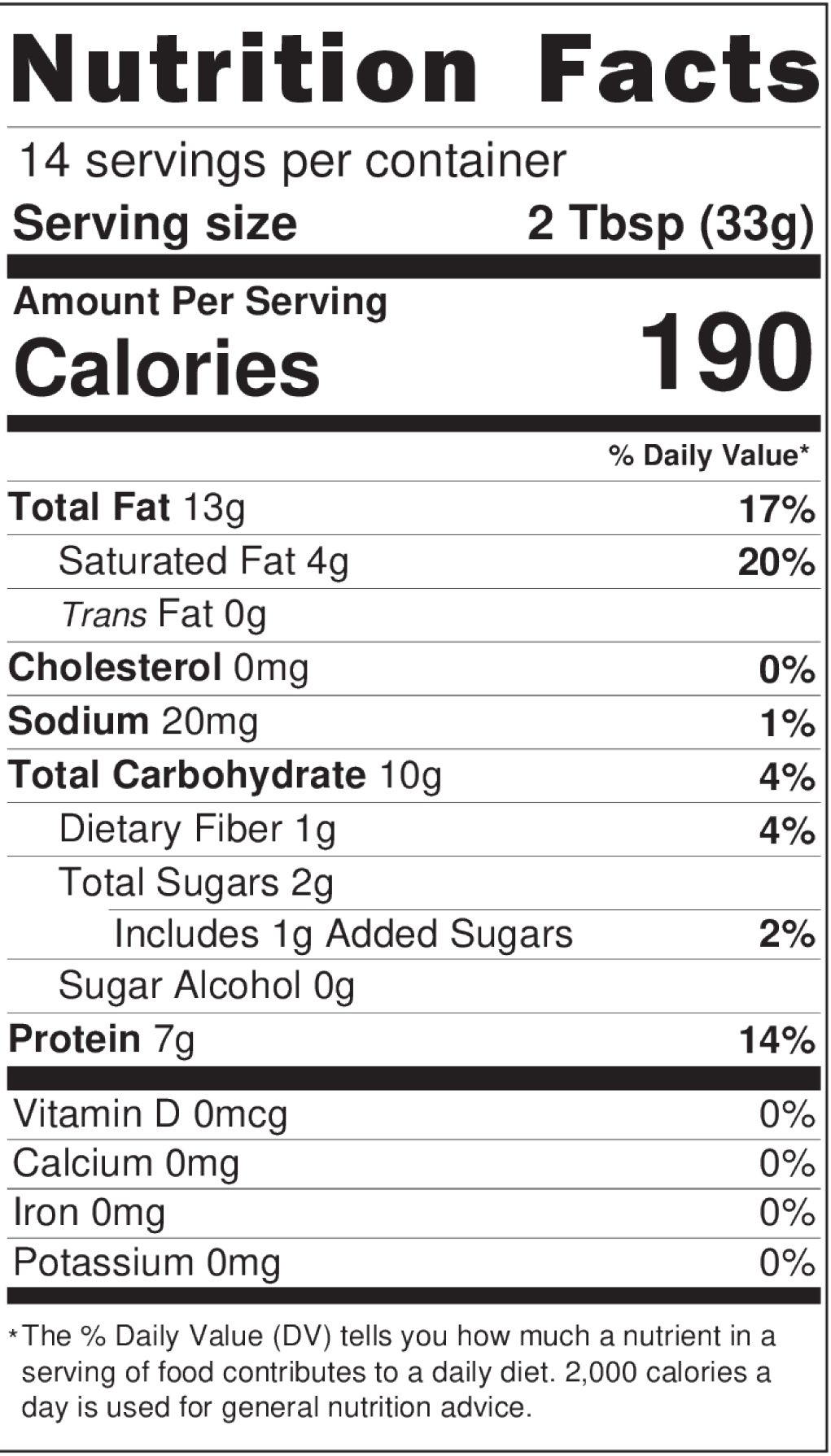 FIt Butter Fruity PEBBLES Cashew Butter nutrition facts panel